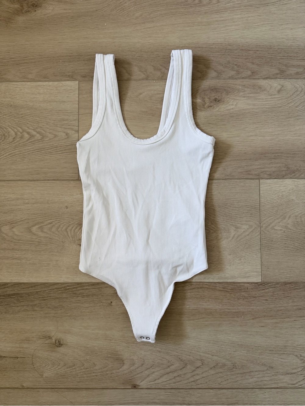 Abercrombie & Fitch White Ribbed Tank Bodysuit
